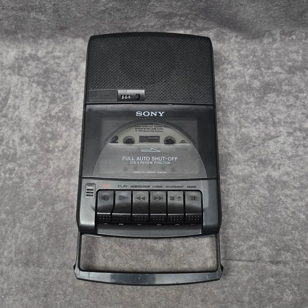 Vintage Sony Portable Cassette Tape Recorder Player TCM-929 Music / Audio